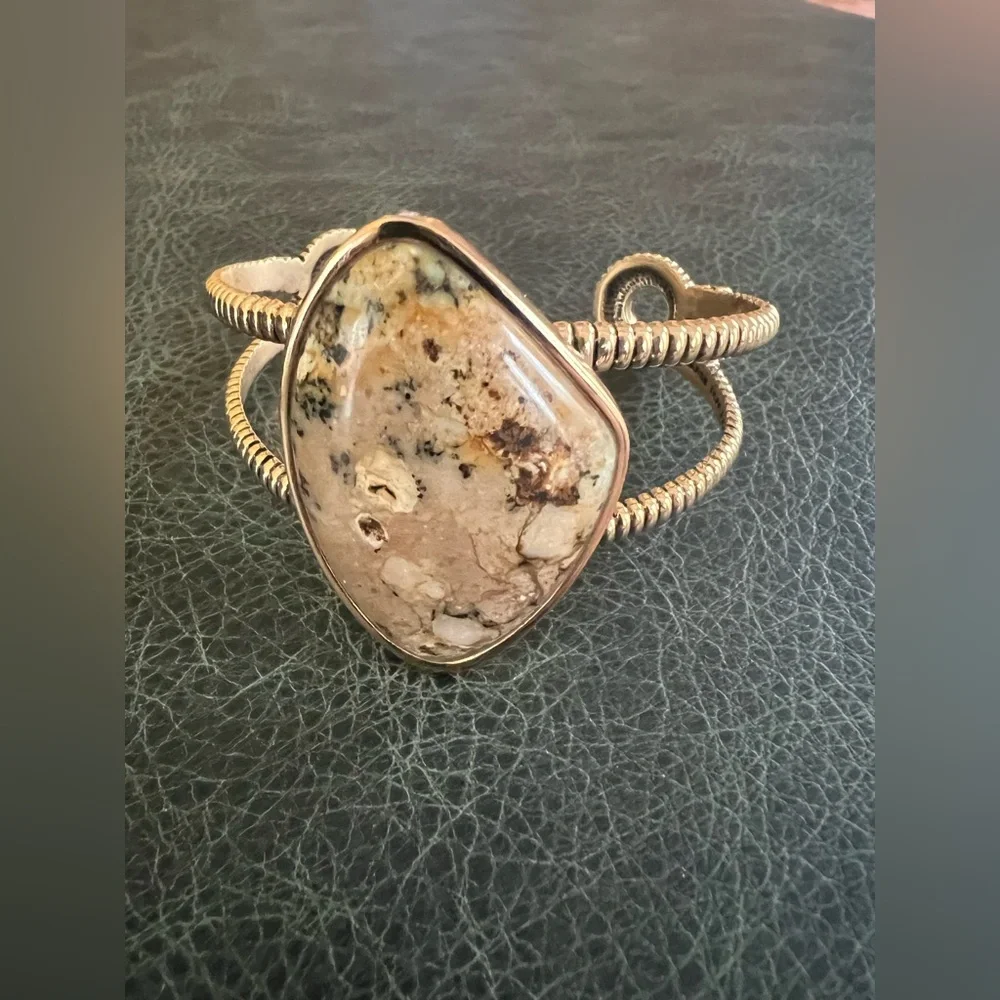 Studio Barse Bracelet Cuff Golden Bronze and African Opal - Picture 7 of 8
